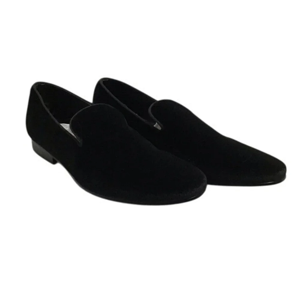 Steve Madden Black Velvet Loafer Dress Shoes‎ Men's Size 7 Formal Wedding